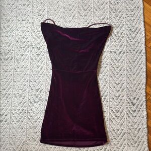 Lucy in the Sky Wine Red Spaghetti Strap Mini Dress